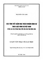Các tình tiết giảm nhẹ trách nhiệm hình sự theo luật hình sự việt nam (trên cơ sở số liệu thực tiễn địa bàn tỉnh đắk lắk) 