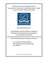 Using project  based learning to improve speaking skill for second year students at a university in vietnam 