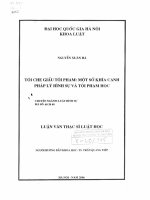 Tội che giấu tội phạm một số khía cạnh pháp lý hình sự và tội phạm học 