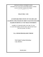 Nghiên cứu thăm dò về chiến lược học từ vựng về chiến lược học từ vựng của sinh viên năm thứ nhất không chuyên tiếng anh trường đại học tân trào  