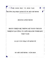 Hoàn thiện hệ thống kế toán trách nhiệm tại công ty liên doanh TNHH KFC việt nam 