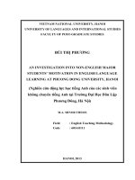An investigation into non english major students’ motivation in english language learning at phuong dong university, hanoi  