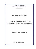 Các yếu tố ảnh hưởng đến giá trị thương hiệu ngân hàng TMCP á châu 