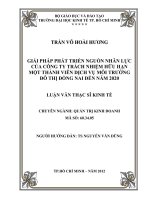 (Luận văn thạc sĩ) Giải pháp phát triển nguồn nhân lực của công ty trách nhiệm hữu hạn một thành viên dịch vụ môi trường đô thị Đồng Nai đến năm 2020