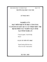 Nghiên cứu đặc điểm dịch tễ học lâm sàng và đánh giá kết quả can thiệp điều trị bệnh phổi tắc nghẽn mạn tính tại tỉnh nghệ an 