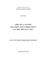 Thiết kế và tổ chức hoạt động trải nghiệm trong dạy học môn toán lớp 5 