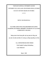 Những nhân tố ảnh hưởng đến việc học phát âm tiếng anh của sinh viên dân tộc thiểu số ở trường cao đẳng cộng đồng lai châu  m a thesis 