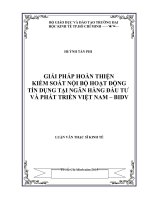 Giải pháp hoàn thiện kiểm soát nội bộ hoạt động tín dụng tại ngân hàng đầu tư và phát triển việt nam   BIDV 