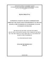Supporting students reading comprehension through task adaptation with reference to the new headway pre intermediate coursebook at hanoi universtiy of industry 