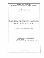 Đặc điểm chính của ngữ điệu giáo viên tiểu học 