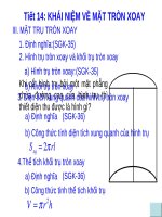 Bài giảng Hình học 12 - Bài 1: Khái niệm về mặt tròn xoay (Tiết 2)