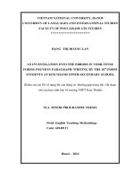 An investigation into the errors in verb tense forms found in paragraph writing by the 10th form students at kim thanh upper secondary school  