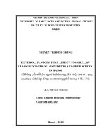 External factors that affect vocabulary learning of grade 10 students at a high school in hanoi  