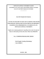 A study on english vocabulary learning strategies exploited by the second year students of different learning style preferences at school of law, VNU  