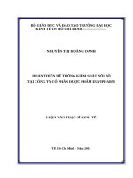 Hoàn thiện hệ thống kiểm soát nội bộ tại công ty cổ phần dược phẩm euvipharm 