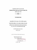 Nghiên cứu nhu cầu tiếp nhận truyền hình của sinh viên hà nội  khảo sát các chương trình truyền hình trên sóng VTV1,VTV2, VTV3   đài truyền hình việt nam 