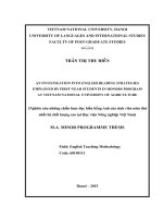 An investigation into english reading strategies employed by first year students in honors program at vietnam national university of agriculture  