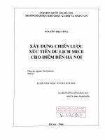 Xây dựng chiến lược xúc tiến du lịch mice cho điểm đến hà nội 