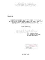 Nghiên cứu điều kiện tự nhiên vùng cao nguyên đá đồng văn   mèo vạc phục vụ xây dựng công viên địa chất (geopark) đề tài NCKH  QG 08 12 
