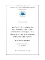 Nghiên cứu các cơ sở kế toán áp dụng trong kế toán công một số quốc gia và định hướng cho cơ sở kế toán áp dụng trong kế toán công tại việt nam 