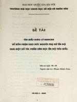 Tìm hiểu giáo lý đhacma về bổn phận đạo đức người phụ nữ ấn độ qua một số tác phẩm văn học ấn độ tiêu biểu đề tài NCKH  QX 98 09 
