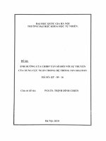 Ảnh hưởng của chirp tần số đối với sự truyền của xung cực ngắn trong hệ thống tin soliton đề tài NCKH  QT 09 16 