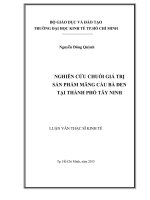 Nghiên cứu chuỗi giá trị sản phẩm mãng cầu bà đen tại thành phố tây ninh 