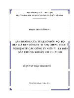 Ảnh hưởng của tỷ lệ sở hữu nội bộ đến giá trị công ty   bằng chứng thực nghiệm từ các công ty niêm yết trên sàn chứng khoán TP  HCM 
