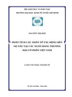Phân tích các nhân tố tác động đến nợ xấu tại các ngân hàng thương mại cổ phần việt nam 