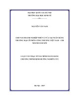 Cho vay doanh nghiệp nhỏ và vừa tại ngân hàng thương mại cổ phần công thương việt nam   chi nhánh sầm sơn    