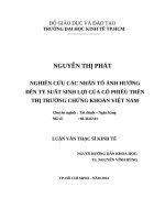 Nghiên cứu các nhân tố ảnh hưởng đến tỷ suất sinh lợi của cổ phiếu trên thị trường chứng khoán việt nam 