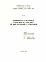 Nghiên cứu nhân tố văn hoá cho sự hợp tác   hoà nhập việt nam với đông á và đông nam á đề tài NCKH 