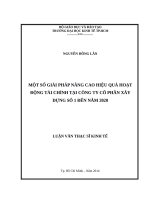 Một số giải pháp nhằm nâng cao hiệu quả hoạt động tài chính tại công ty cổ phần xây dựng số 1 đến năm 2020 