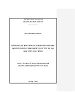 Đánh giá sự hài lòng của sinh viên nội trú đối với chất lượng dịch vụ ký túc xá tại học viện tài chính  
