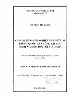 Cải cách doanh nghiệp nhà nước ở trung quốc và những bài học kinh nghiệm đối với việt nam    