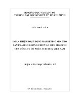 Hoàn thiện hoạt động marketing mix cho sản phẩm mì không chiên ăn liền mikochi của công ty cổ phần acecook việt nam 