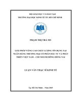 Giải pháp nâng cao chất lượng tín dụng tại ngân hàng thương mại cổ phần đầu tư và phát triển việt nam   chi nhánh đông đồng nai 
