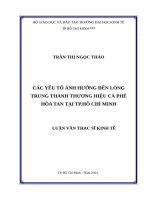 Các yếu tố ảnh hưởng đến lòng trung thành thương hiệu cà phê hòa tan tại TP  HCM 