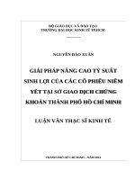 Giải pháp nâng cao tỷ suất sinh lợi của các cổ phiếu niêm yết tại sở giao dịch chứng khoán TP  HCM 
