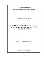 Một số giải pháp hoàn thiện hoạt động quản trị nguồn nhân lực tại công ty 751 