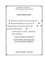 Phân tích tác động của cấu trúc vốn đến giá trị doanh nghiệp của các công ty cổ phần bất động sản niêm yết tại sở giao dịch chứng khoán TP  HCM 
