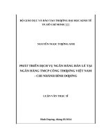 Phát triển dịch vụ ngân hàng bán lẻ tại ngân hàng thương mại cổ phần công thương việt nam   chi nhánh bình dương 