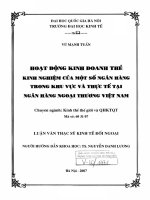 Hoạt động kinh doanh thẻ kinh nghiệm của một số ngân hàng trong khu vực và thực tế tại ngân hàng ngoại thương việt nam 
