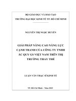 Giải pháp nâng cao năng lực cạnh tranh của công ty TNHH ắc quy GS việt nam trên thị trường thay thế 