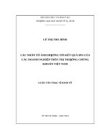 Các nhân tố ảnh hưởng tới kết quả IPO của các doanh nghiệp trên TTCK việt nam 