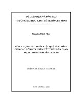 Ước lượng xác suất kiệt quệ tài chính của các công ty niêm yết trên sàn giao dịch chứng khoán thành phố hồ chí minh 