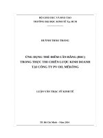 Ứng dụng thẻ điểm cân bằng (BSC) trong thực thi chiến lược kinh doanh tại công ty PV oil mêkông 