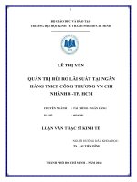 Quản trị rủi ro lãi suất tại ngân hàng thương mại cổ phần công thương việt nam chi nhánh 8   TP  HCM 