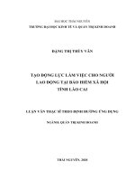 Tạo động lực làm việc cho người lao động tại bảo hiểm xã hội tỉnh lào cai 