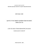 Quản lý tài chính tại bệnh viện đa khoa tỉnh lào cai 